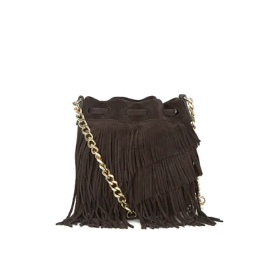 Elizabeth and James Women's Fringed Pouch Bag - Chocolate
