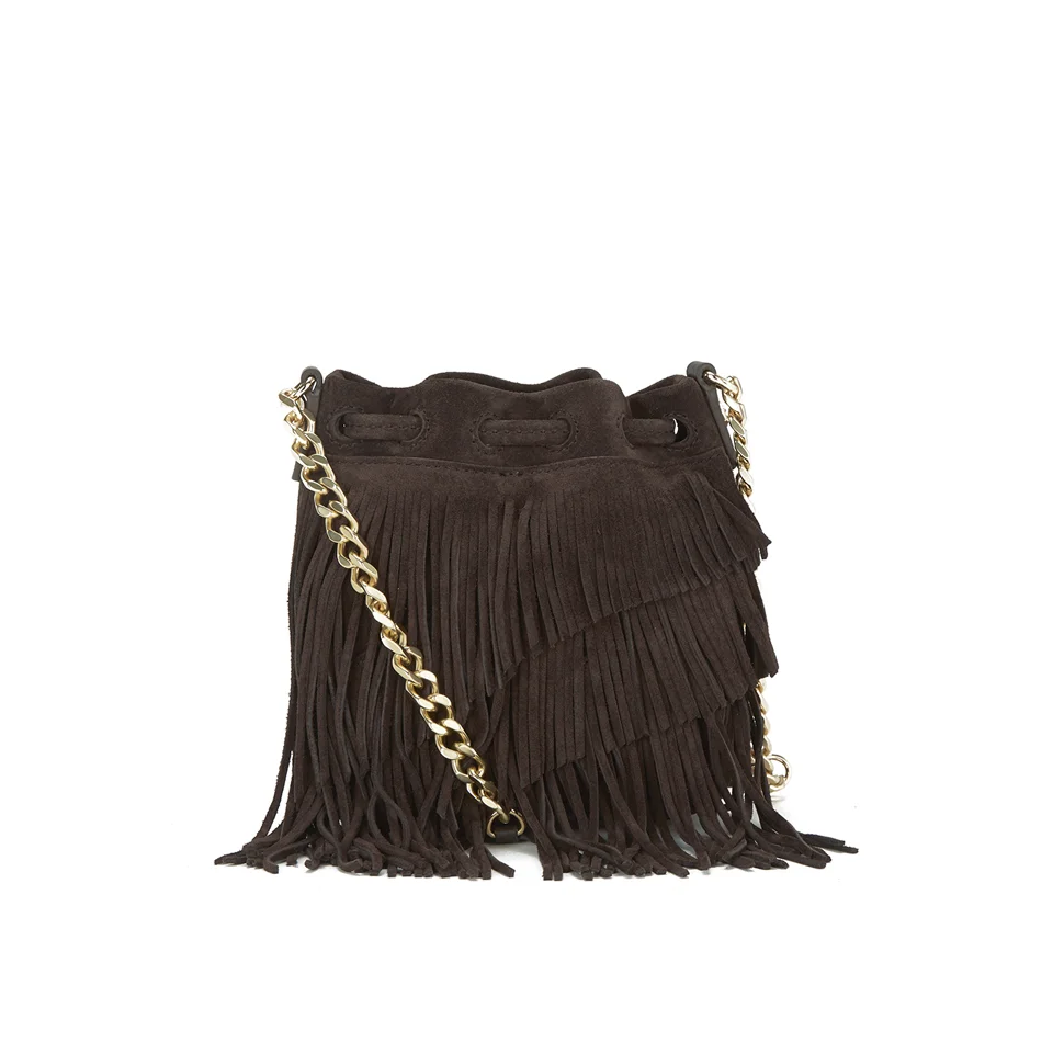 Elizabeth and James Women's Fringed Pouch Bag - Chocolate Image 1