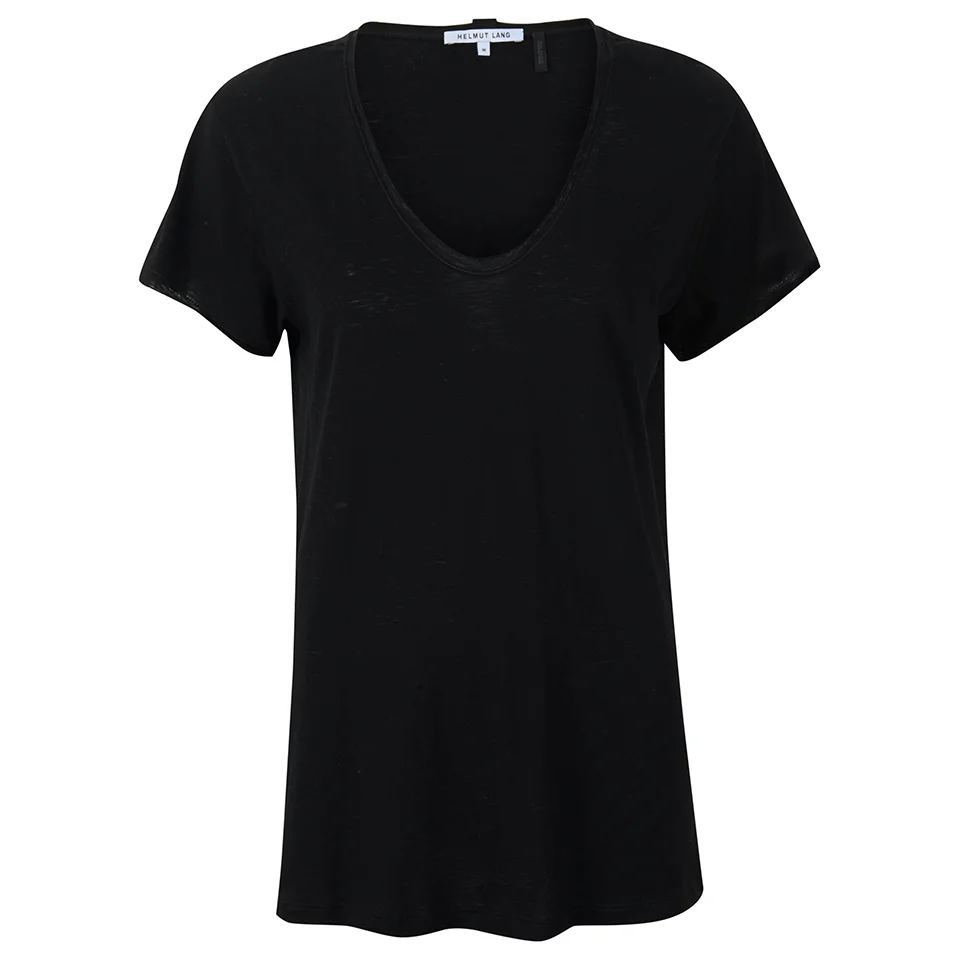 Helmut Lang Women's Cotton Cashmere Jersey Scoop Neck T-Shirt - Black Image 1