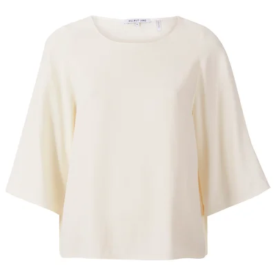 Helmut Lang Women's Scooped Neck Wide Sleeve Top - White