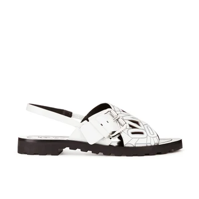 KENZO Women's Kruise Buckle Leather Sandals - White