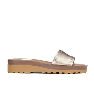 See By Chloé Women's Leather Slide Sandals - Gold
