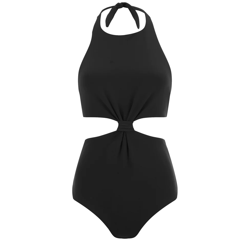 Mara Hoffman Women's Knot Front Cut Out Swimsuit - Black Image 1