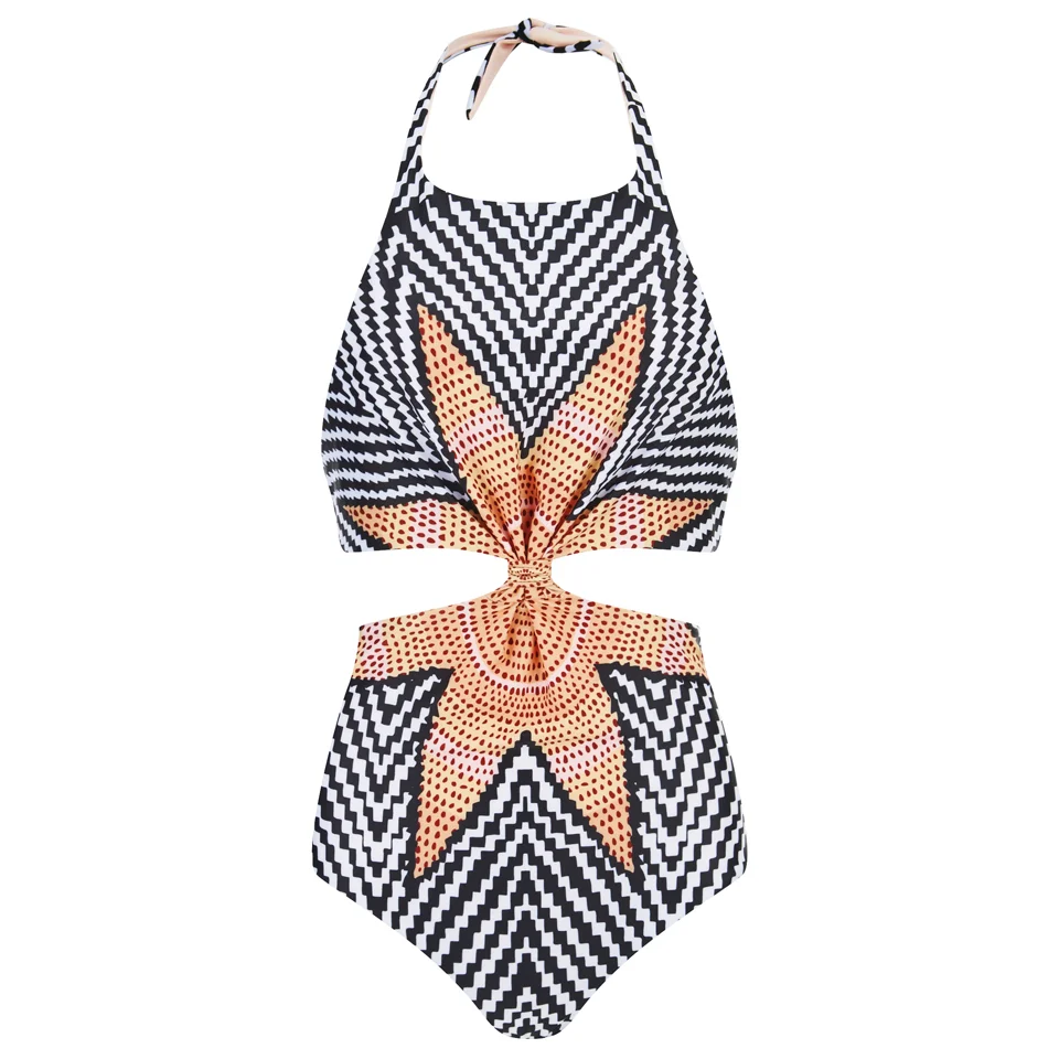Mara Hoffman Women's Knot Front Cut Out Swimsuit - Starbasket Stone Image 1