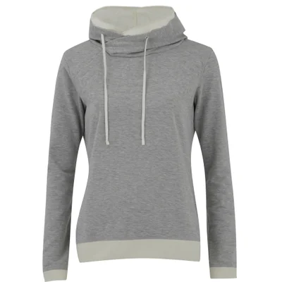 Maison Scotch Women's Home Alone Double Hoodie with Quilted Artwork - Grey