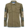 Maison Scotch Women's Army Inspired Shirt Jacket with Denim Detailing and Embroidered Sleeves - Green - Image 1