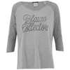 Maison Scotch Women's 3/4 Sleeve Logo T-Shirt with Logo Burnout Artwork - Grey - Image 1