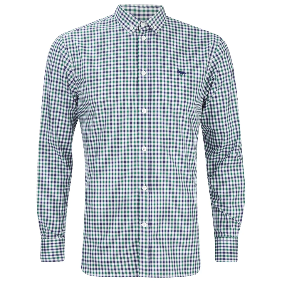 Maison Kitsuné Men's Checked Long Sleeve Shirt - Green Check Image 1