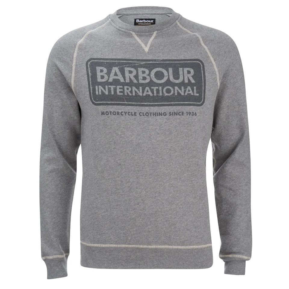 Barbour International Men's Logo Sweatshirt - Grey Marl Image 1