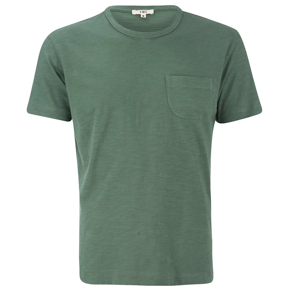 YMC Men's Classic Pocket T-Shirt - Green Image 1