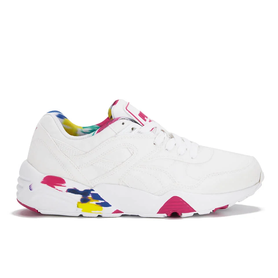 Puma Women's R698 Blur Low Top Trainers - White/Rose Red Image 1