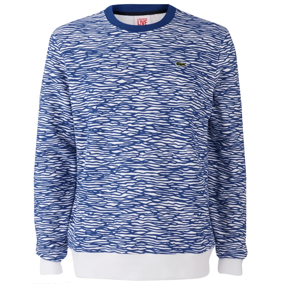 Lacoste Live Men's Printed Sweatshirt - Blue Image 1