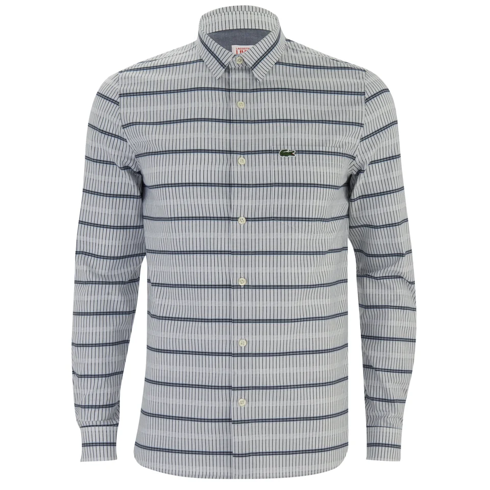 Lacoste Live Men's Patterned Long Sleeve Shirt - Grey Image 1