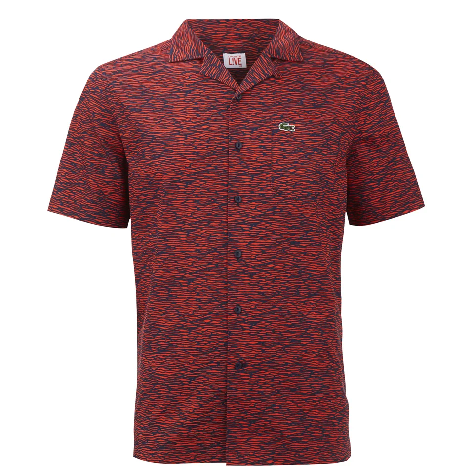 Lacoste Live Men's Printed Short Sleeve Shirt - Red Image 1