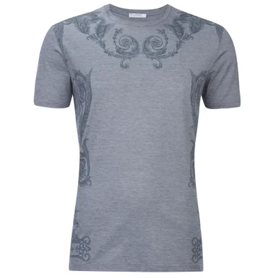 Versace Collection Men's Neck Detail T-Shirt - Grey