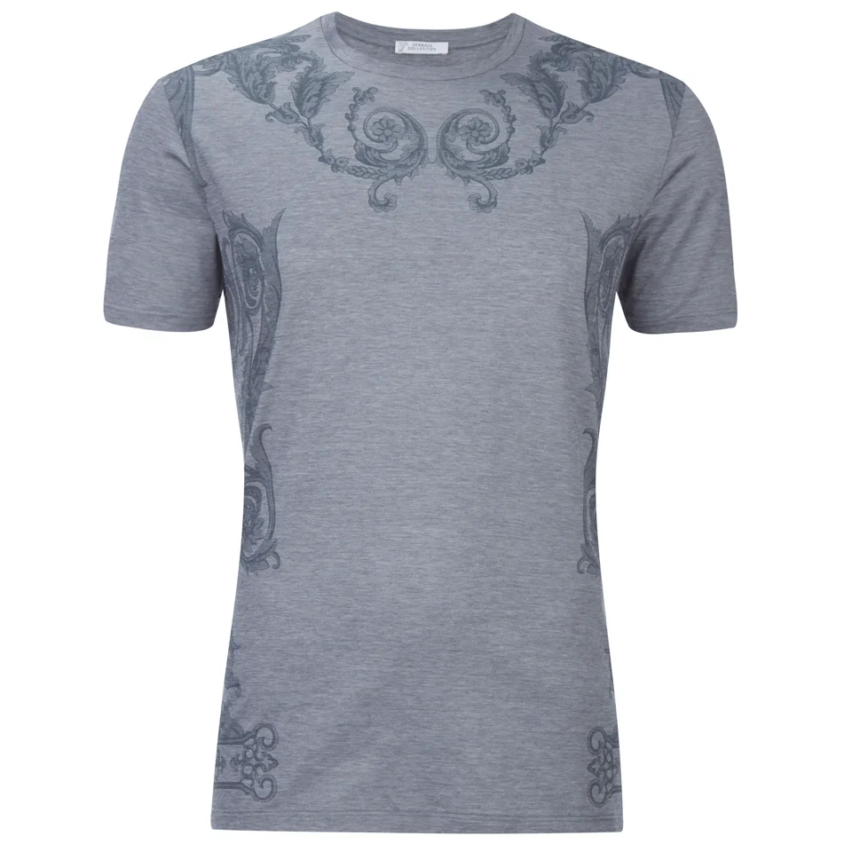 Versace Collection Men's Neck Detail T-Shirt - Grey Image 1