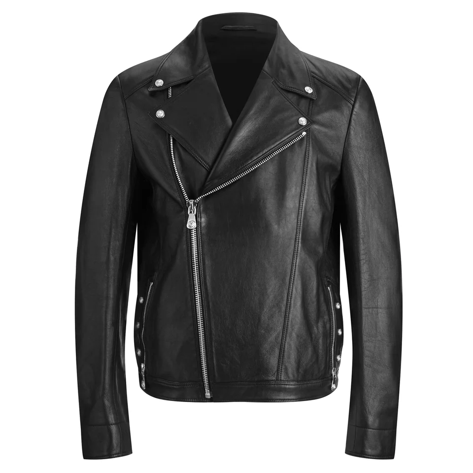 Versus Versace Men's Back Leather Biker Jacket - Black Image 1