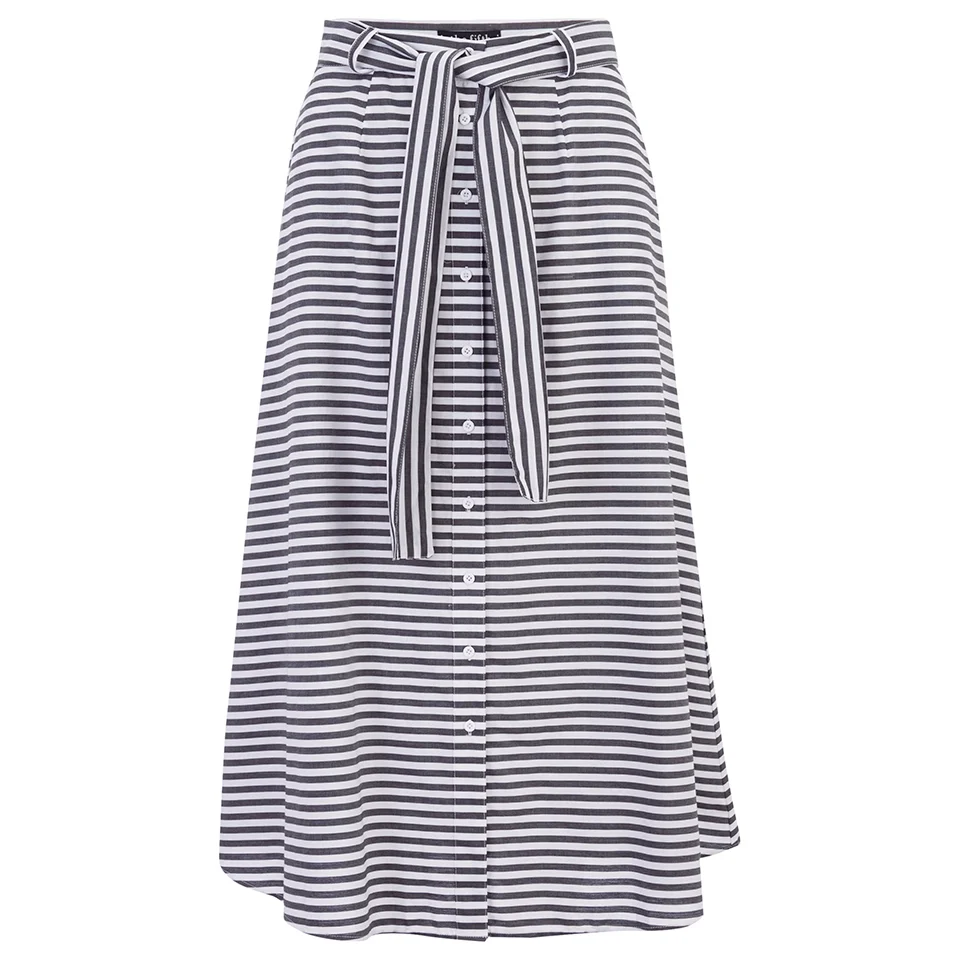 The Fifth Label Women's Familiar Stranger Skirt - Charcoal & White Stripe Image 1