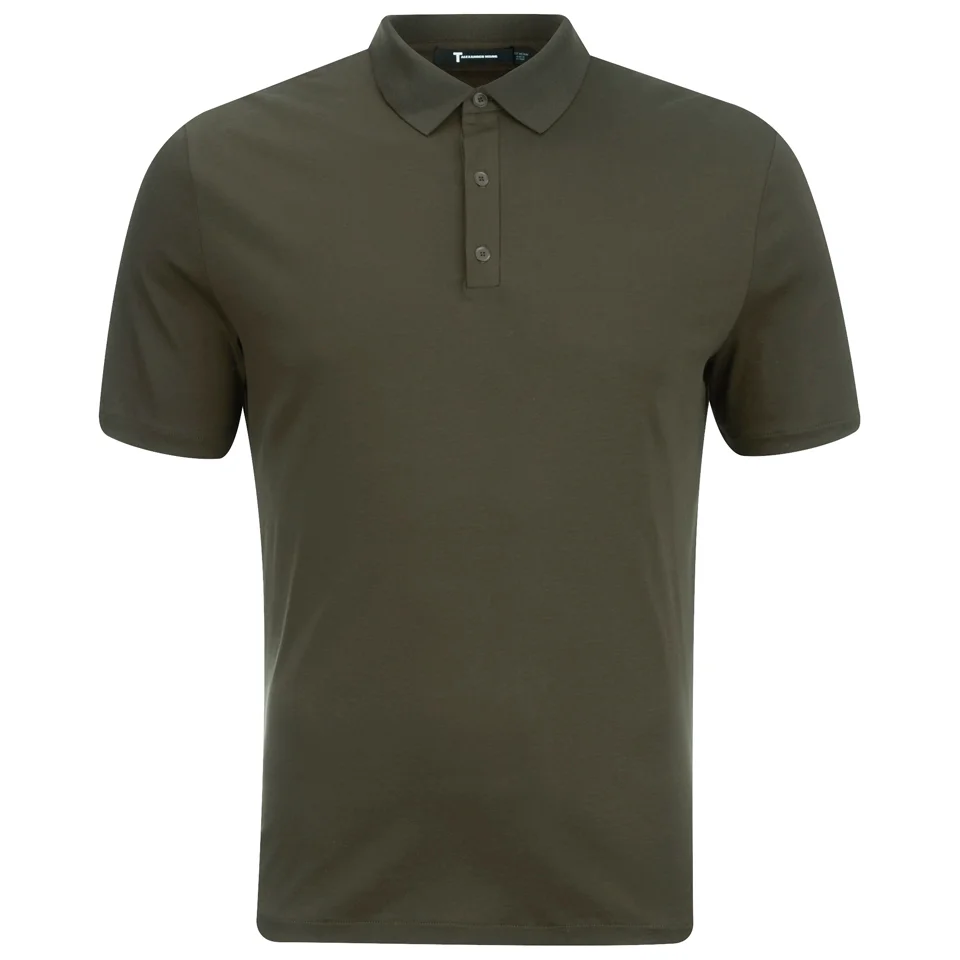 T by Alexander Wang Men's Short Sleeve Polo Shirt - Army Image 1