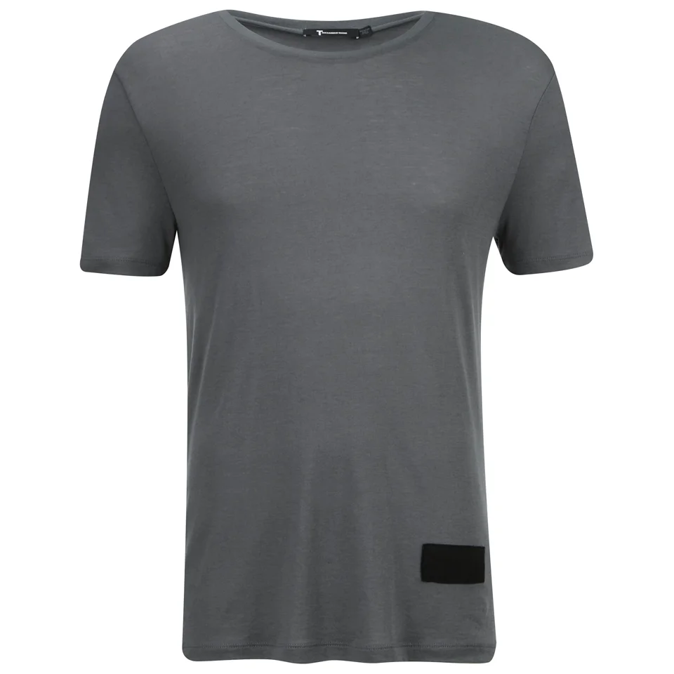 T by Alexander Wang Men's Short Sleeve T-Shirt with Silk Patch - Slate Image 1