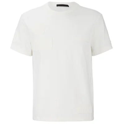 Alexander Wang Men's Raw Edge Patched Short Sleeve T-Shirt - White