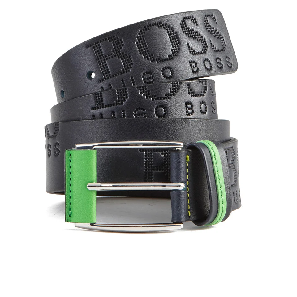 BOSS Green Men's Millow Branded Belt - Navy Image 1