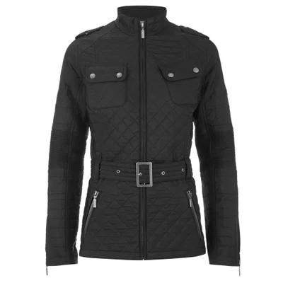 Barbour International Women's Chain Belted Quilted Jacket - Black