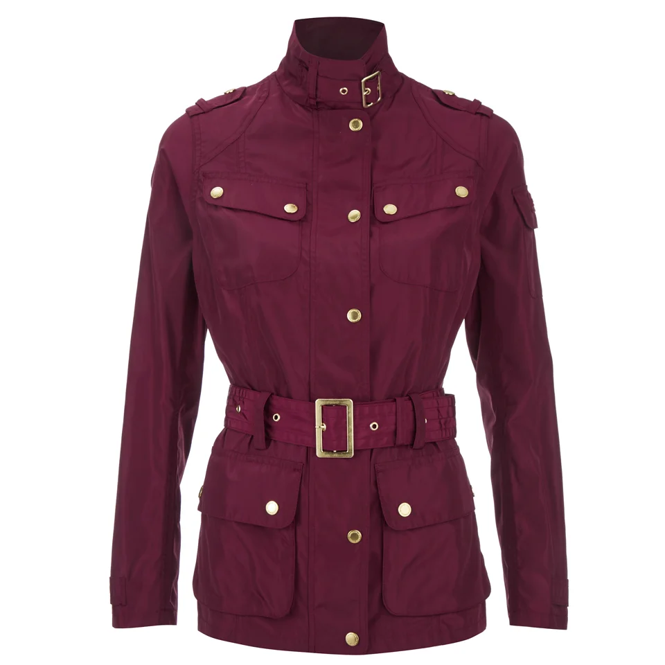 Barbour International Women's Broton Belted Casual Jacket - Cherry Image 1