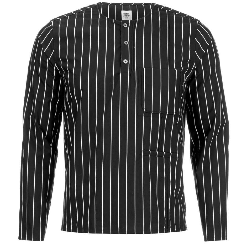 Opening Ceremony Men's Pinstripe Tunic Shirt - Black Image 1
