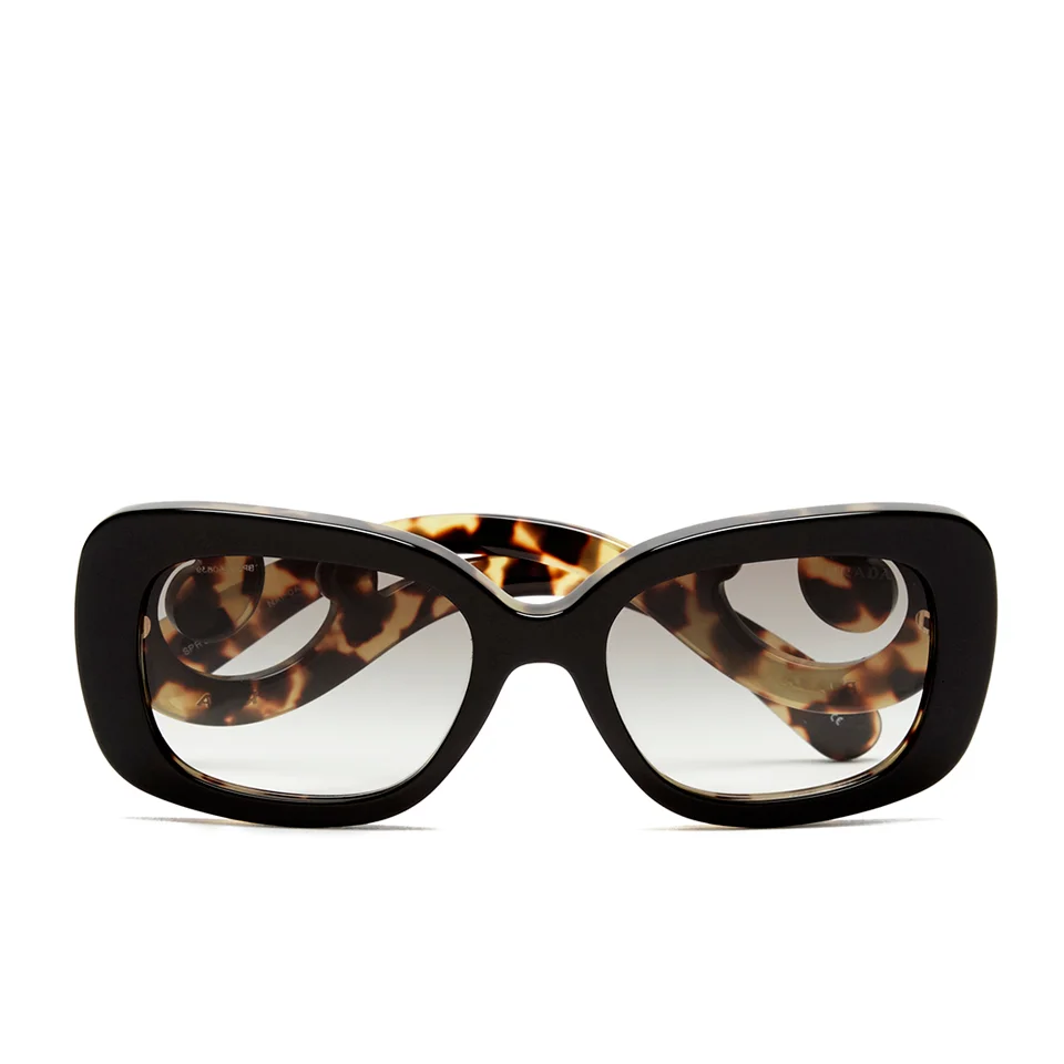 Prada Women's Catwalk Minimal Baroque Sunglasses - Top Black/ Medium Havana Image 1