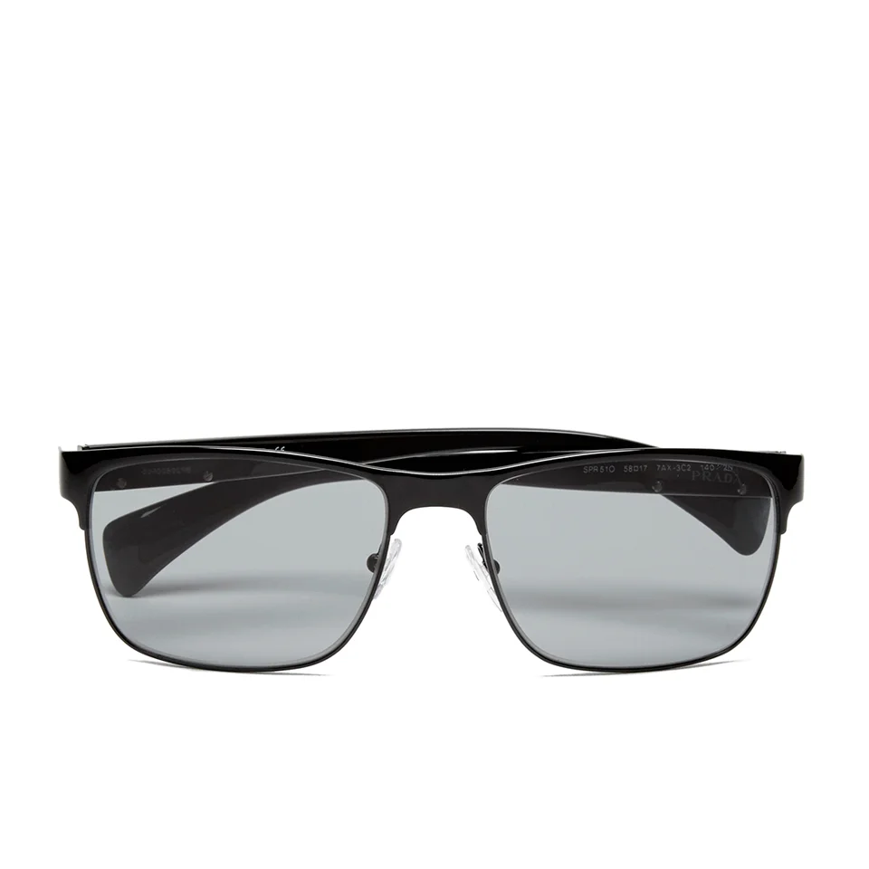 Prada Men's Conceptual Metal Sunglasses - Black Image 1