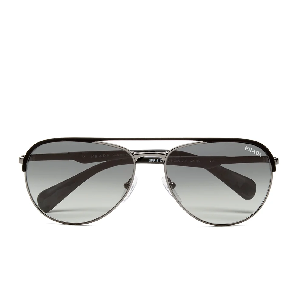 Prada Men's Conceptual Minimal Concept Sunglasses - Matte Black/Gunmetal Grey Image 1
