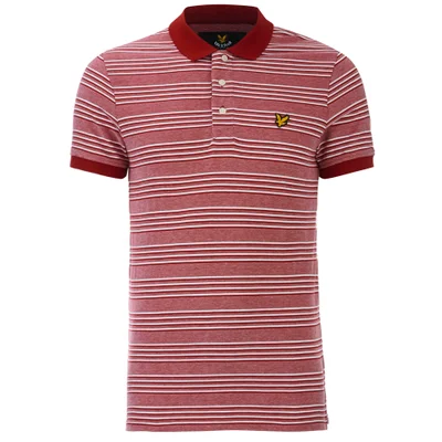 Lyle & Scott Vintage Men's Oxford Stripe Polo Shirt - Ruby