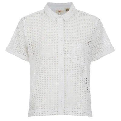 Levi's Women's Short Sleeve Cropped Shirt - White