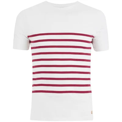 Armor Lux Men's Stripe Detail T-Shirt - Milk/Milk/Red