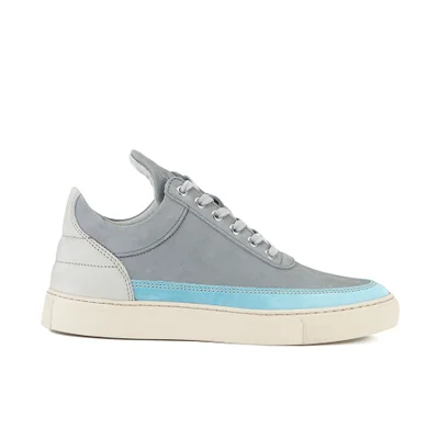 Filling Pieces Iron Leather Low Top Trainers - Ocean Grey