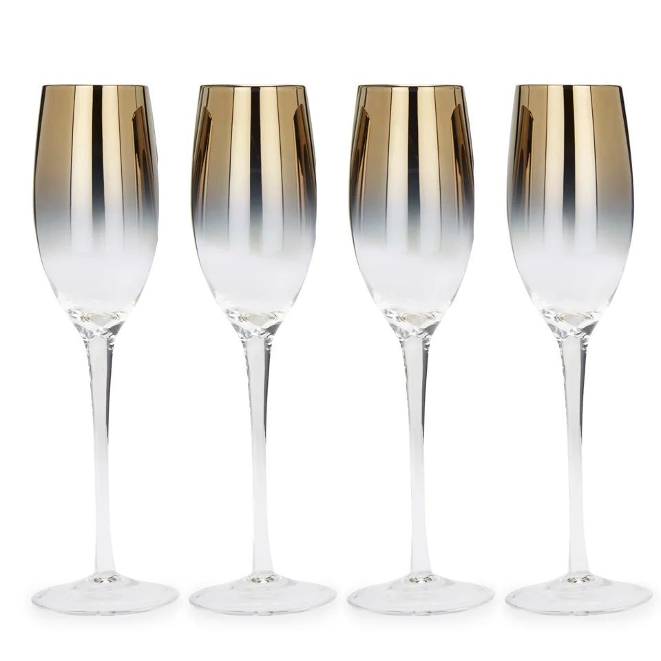 Bark & Blossom Two-Tone Gold Champagne Flutes - Set of 4 Image 1
