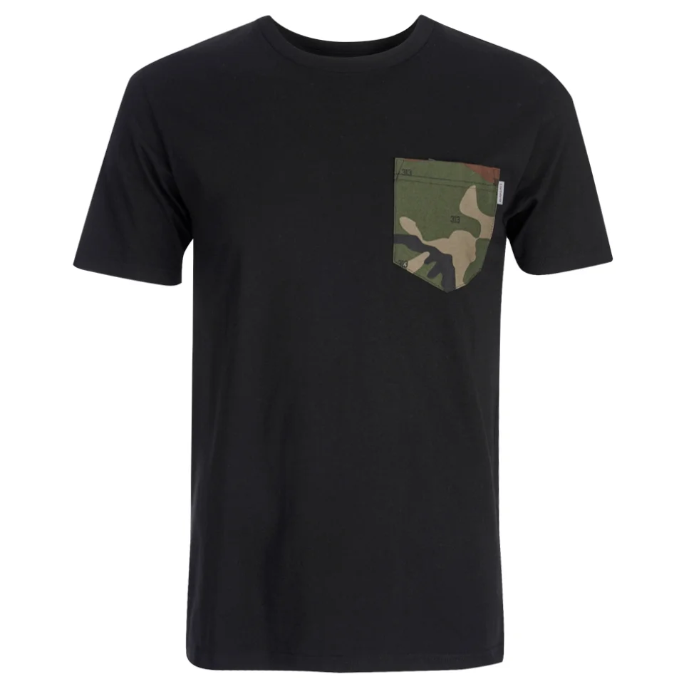 Carhartt Men's Lester Short Sleeve Pocket T-Shirt - Black/Camo Image 1