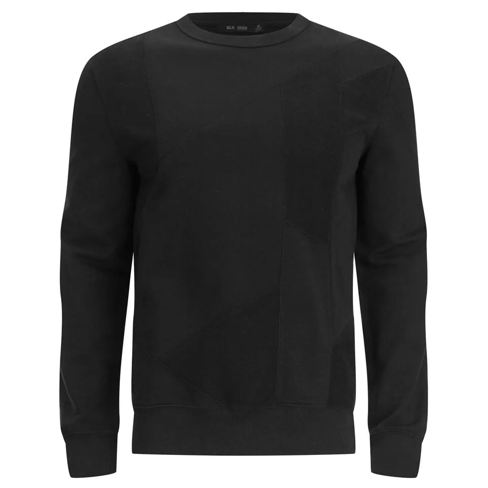 BLK DNM Men's Patchwork French Terry Sweatshirt - Black Image 1