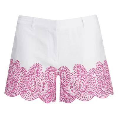 MICHAEL MICHAEL KORS Women's Embroidered Mini Shorts - White