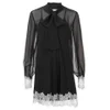 McQ Alexander McQueen Women's Laced Pussy Bow Dress - Black - Image 1