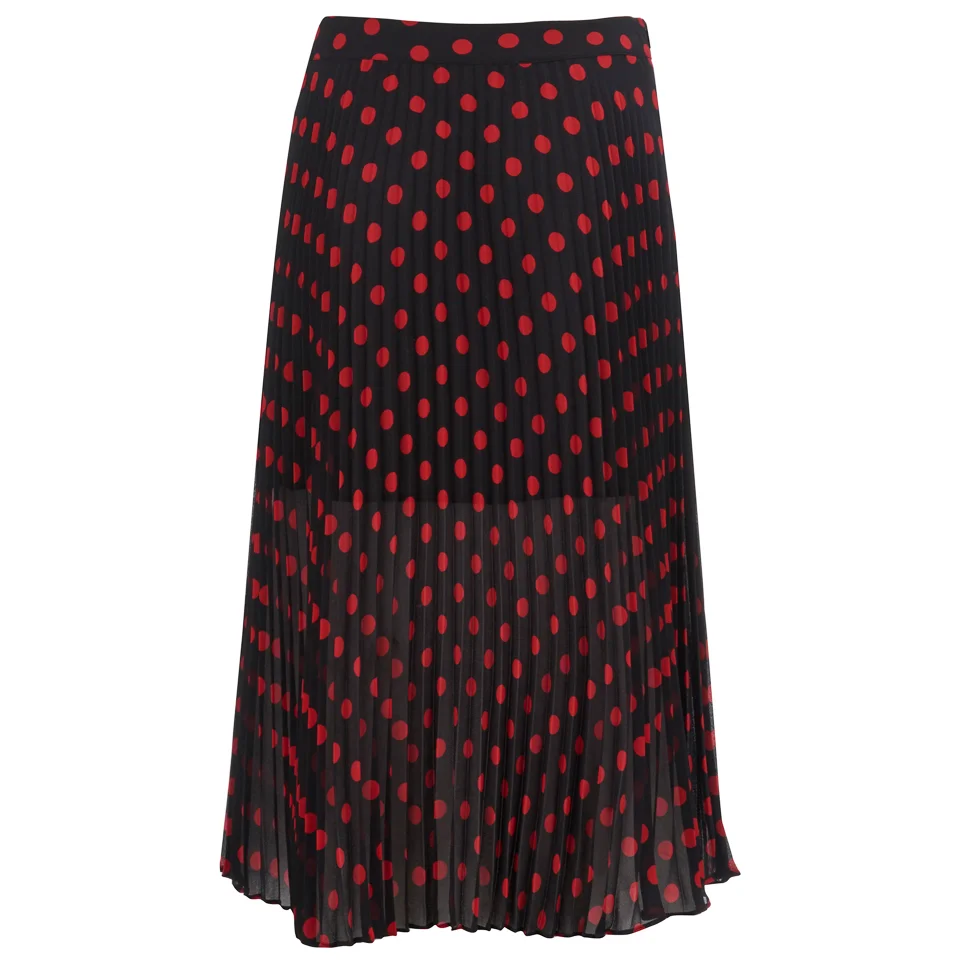 McQ Alexander McQueen Women's Pleated Skirt - Red/Black Image 1