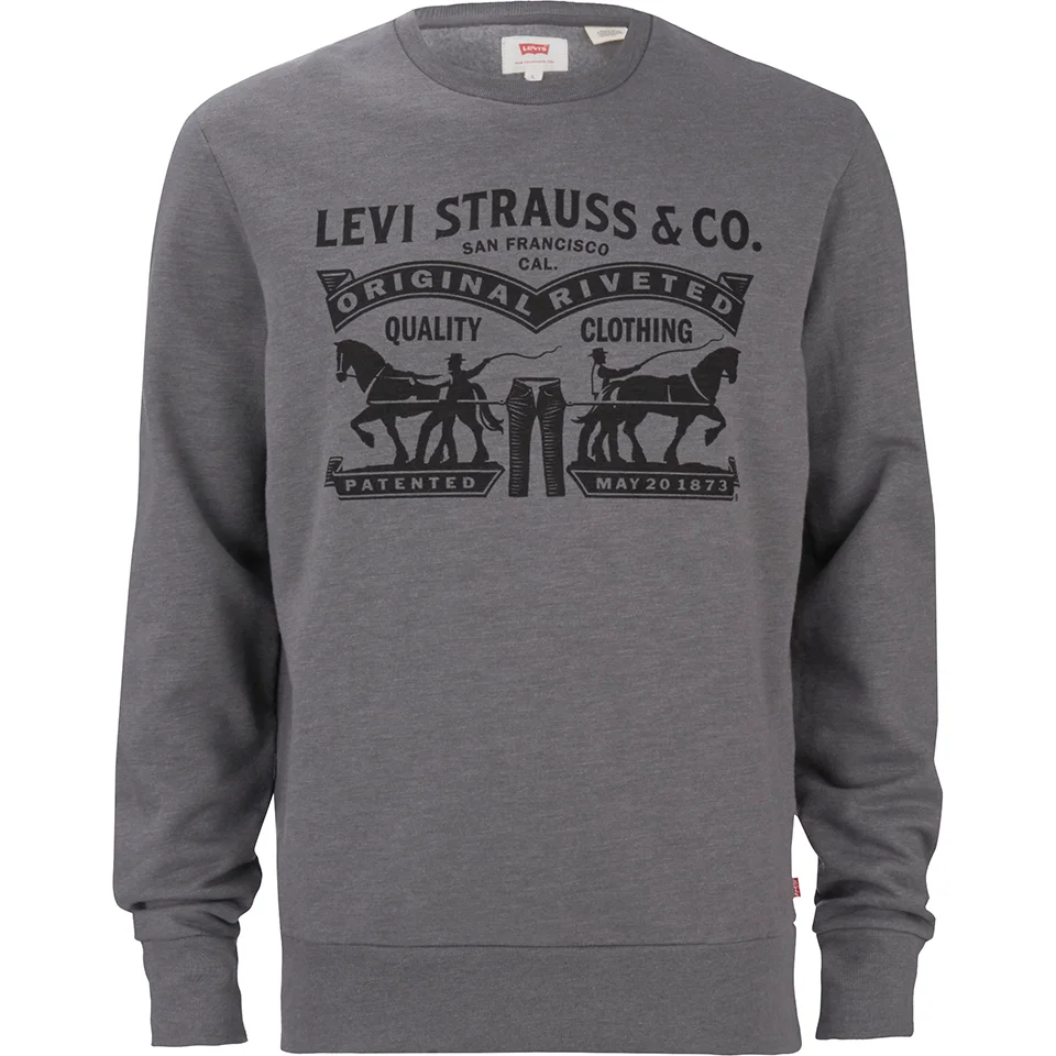 Levi's Men's Graphic Crew Sweatshirt - Car Park Grey Image 1