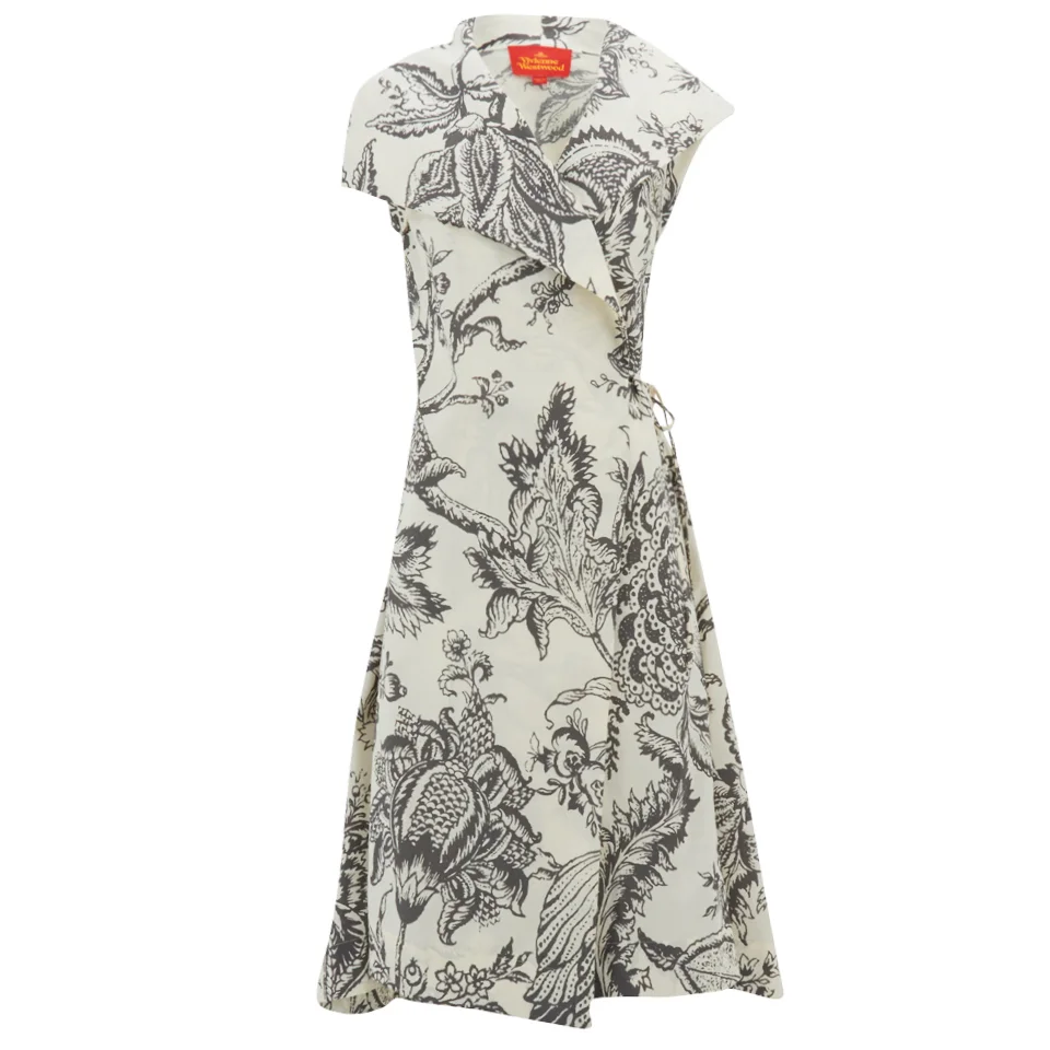 Vivienne Westwood Red Label Women's Cross Tie Wrap Summertime Print Dress - Beige Image 1