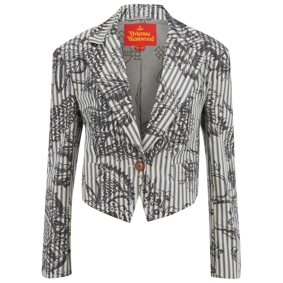 Vivienne Westwood Red Label Women's Cropped Lou Lou Jacket - Ticking Print Image 1