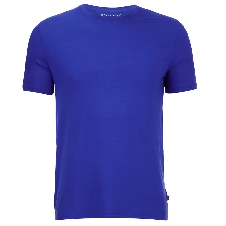 Derek Rose Basel 1 Men's Crew Neck T-Shirt - Blue Image 1
