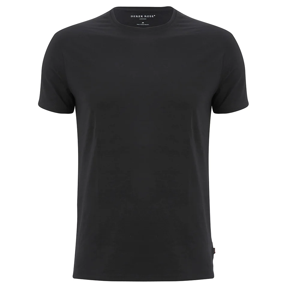 Derek Rose Basel 1 Men's Crew Neck T-Shirt - Black Image 1