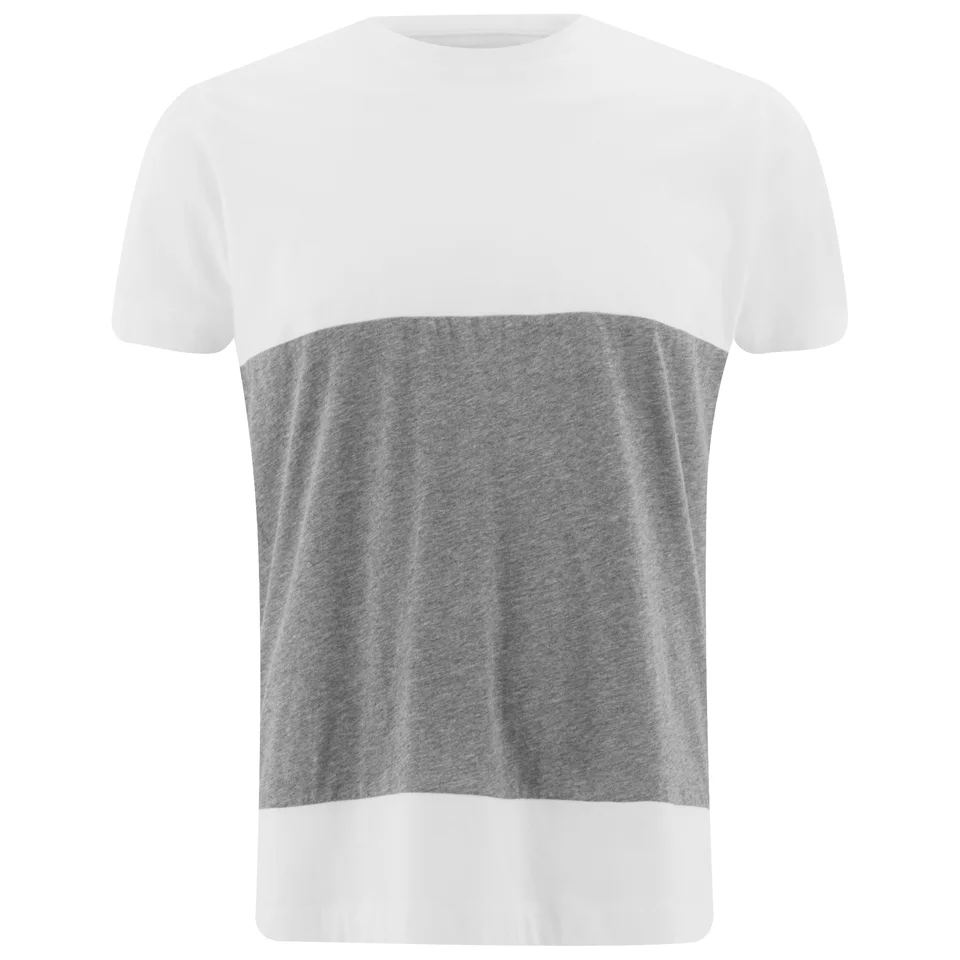Folk Men's Colour Block T-Shirt - White/Grey Image 1
