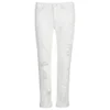Karl Lagerfeld Women's Distressed Boyfriend Denim Jeans - White - Image 1