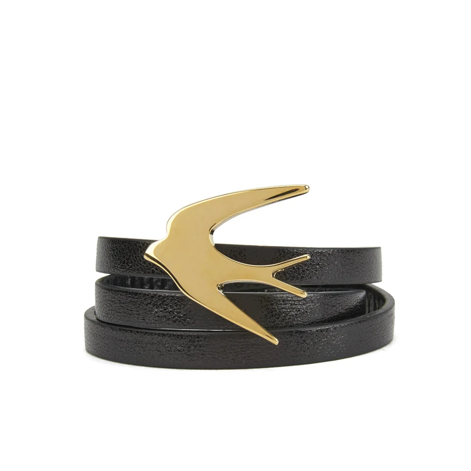 McQ Alexander McQueen Women's Swallow Triple Wrap Bracelet - Black Image 1